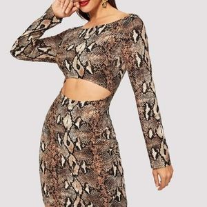 Snake skin cut out dress